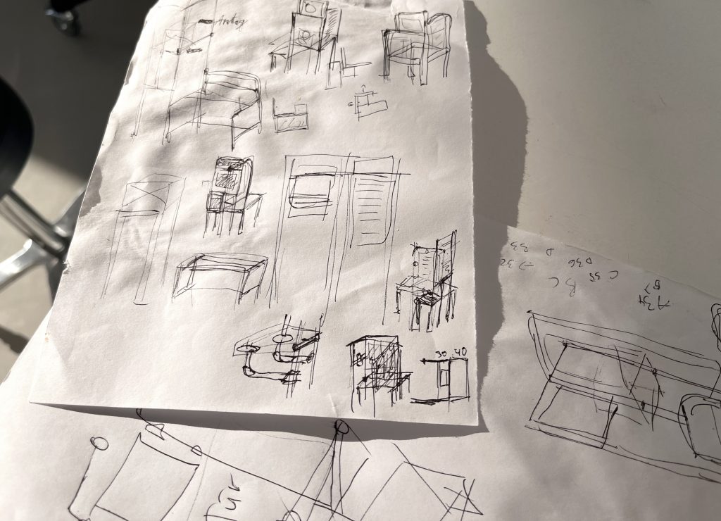 Skizzen zur Ausstellungsgestaltung